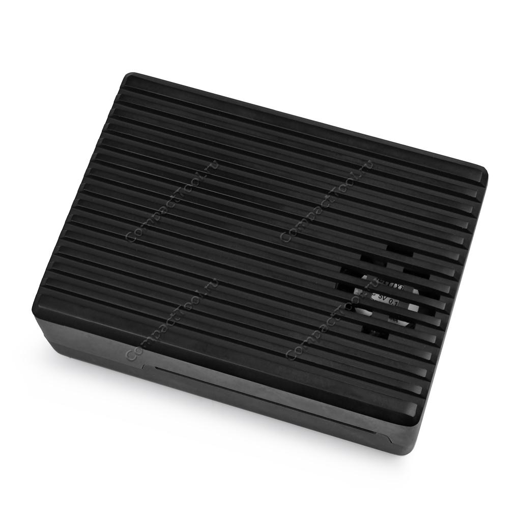 Корпус для Raspberry Pi 5 большой алюминиевый радиатор с кулером, черный