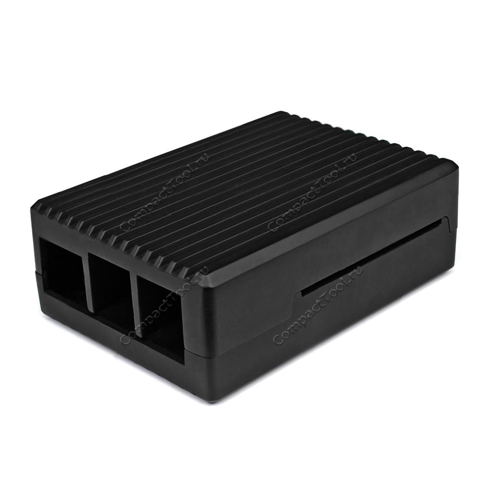 Корпус для Raspberry Pi 5 большой алюминиевый радиатор с кулером, черный