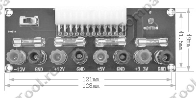 Габаритные размеры модуля адаптера длока питания ATX