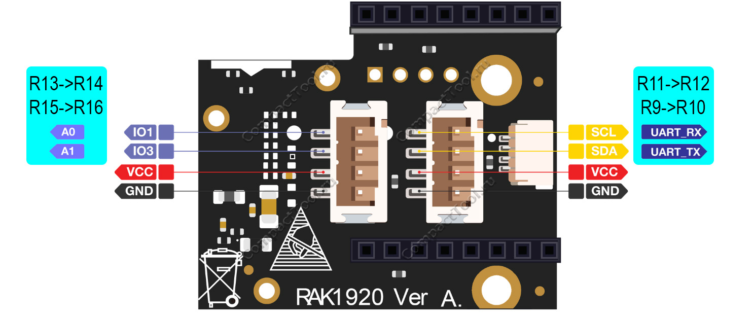 Интерфейс датчиков и сенсоров Grove модуля RAK1920