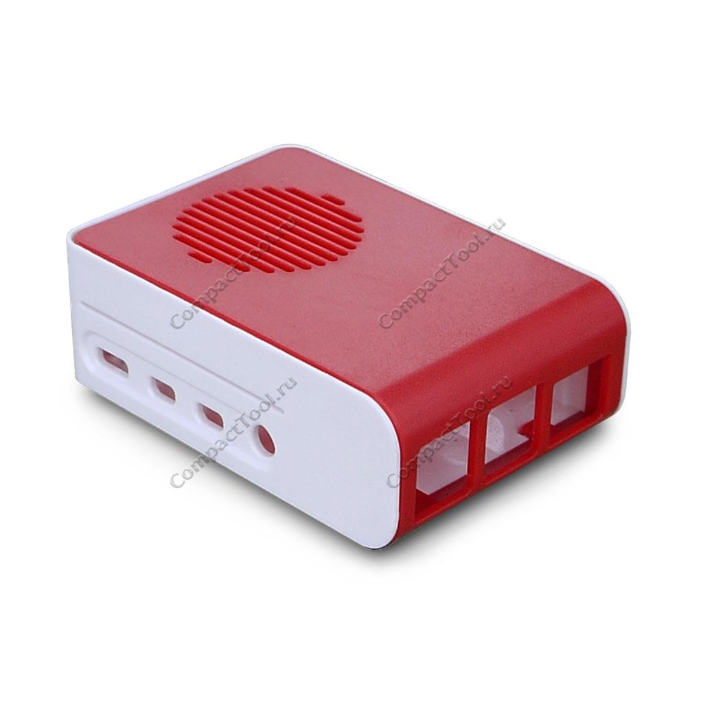 Корпус из АБС-пластика для Raspberry Pi 4 модель В красно-белого цвета