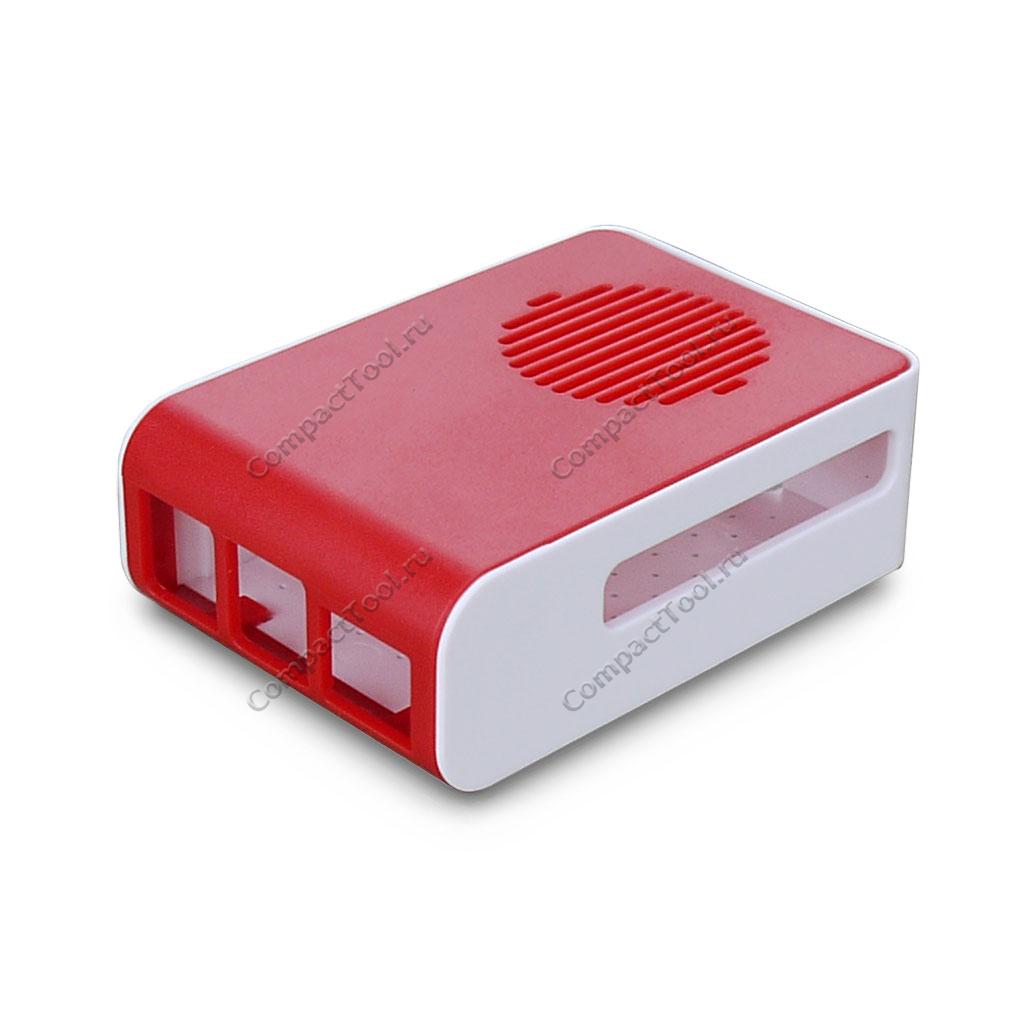 Корпус из АБС-пластика для Raspberry Pi 4 модель В красно-белого цвета