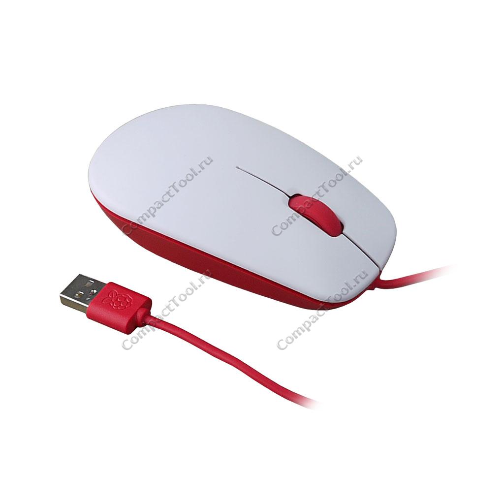 Оригинильная проводная оптическая мышь Raspberry Pi Mouse, красный/белый цвет