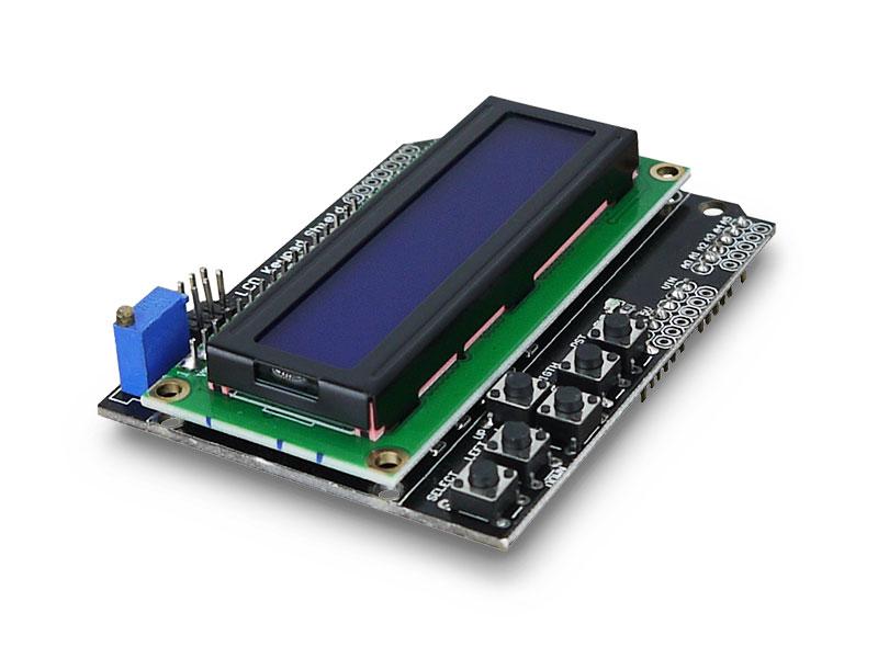 Дисплей символьный LCD1602 с синей подсветкой с кнопками