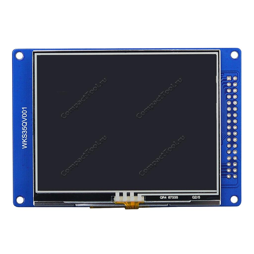 Цветной дисплей TFT LCD 3.5 дюйма 320x240 SPI/I2C с резистивным сенсором WKS35QV001-WRT