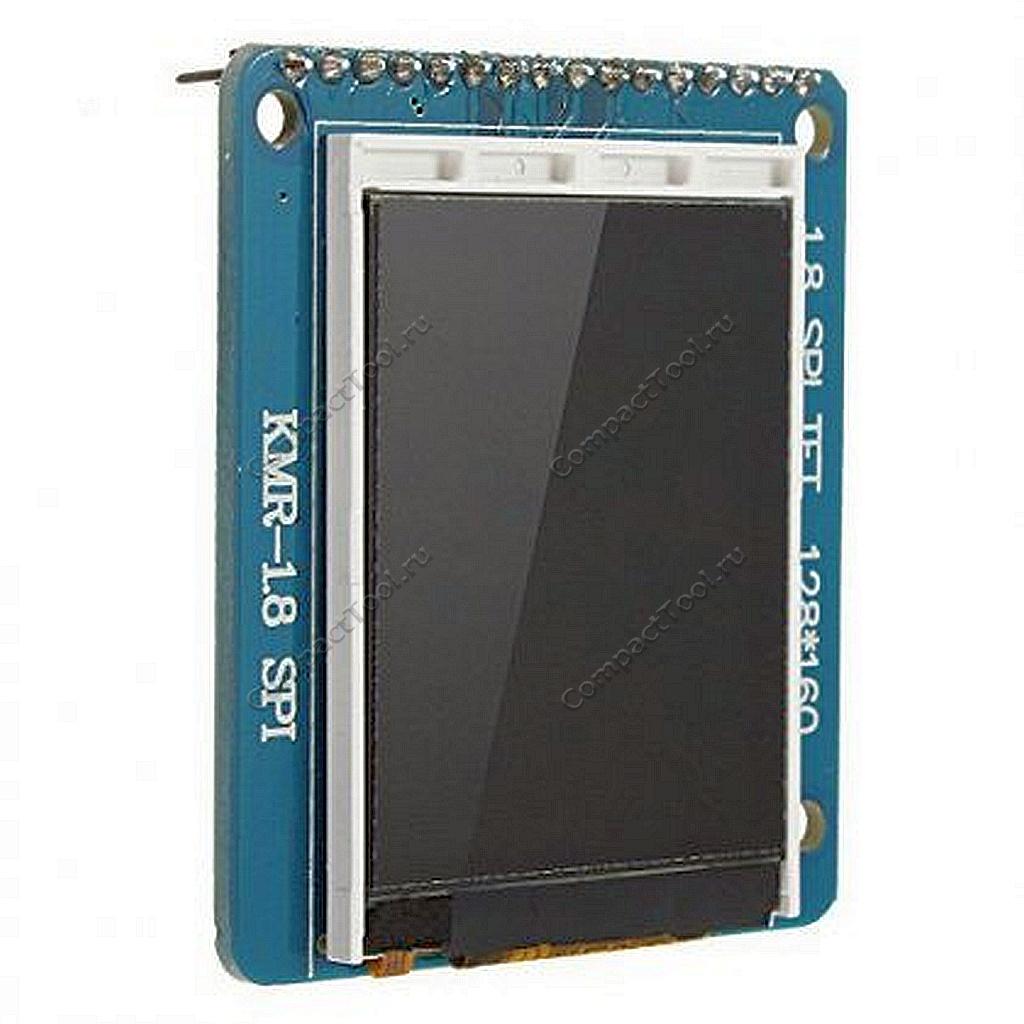 Цветной 1.8" ЖК TFT дисплей 128х160 пикселей ST7735S с SD-картридером