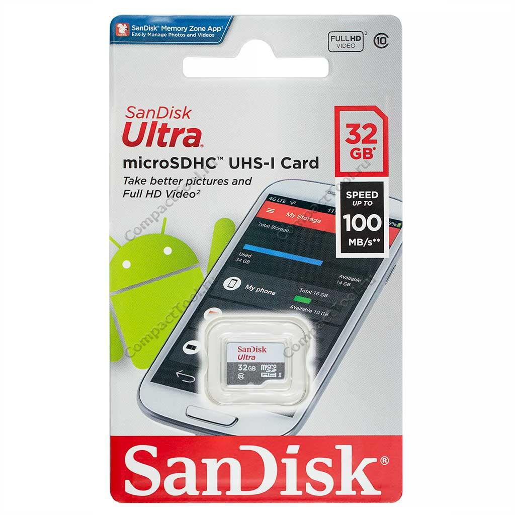 Карта памяти SanDisk microSDHC UHS-I 32Gb Class 10