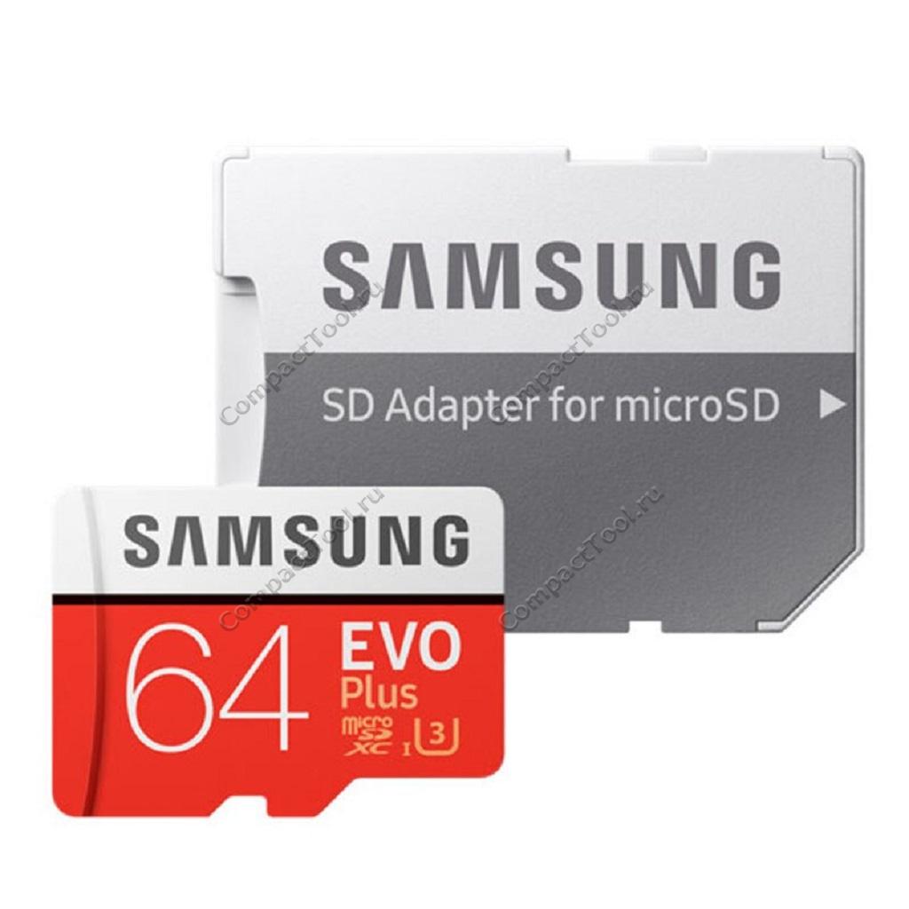 Карта памяти SAMSUNG EVO+ MicroSDXC 64Gb Class 10