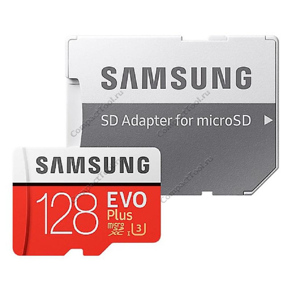 Карта памяти SAMSUNG EVO+ MicroSDXC 128Gb Class 10