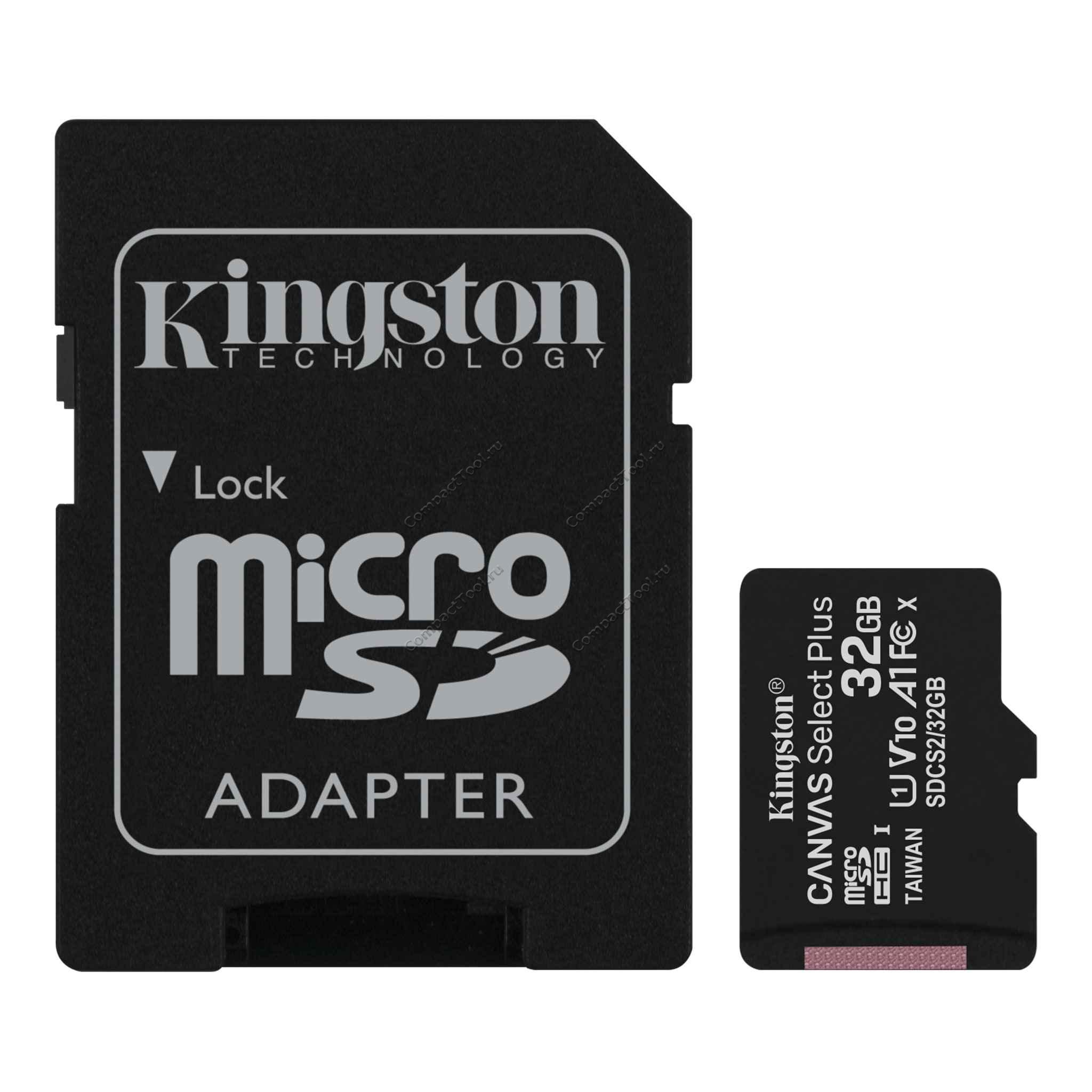 Карта памяти KINGSTON MicroSDHC 32Gb Canvas Select Plus Class 10