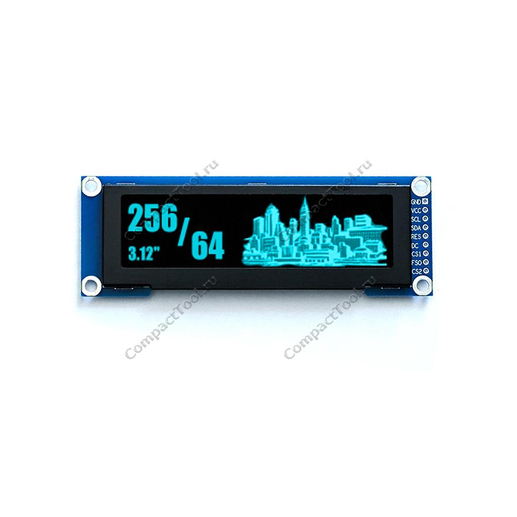 OLED дисплей 3.12" дюйма SPI широкоформатный синий