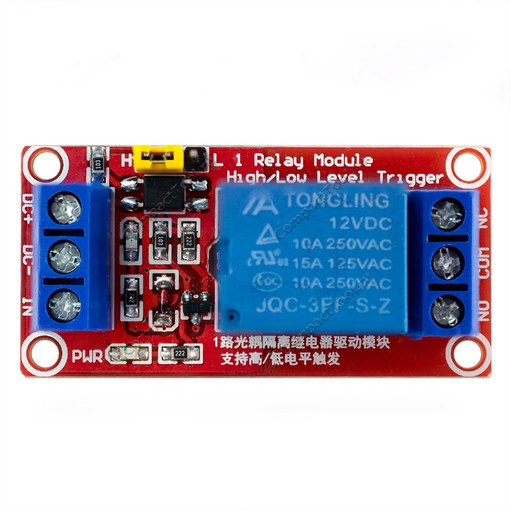 Модуль 1-канального реле с опторазвязкой 12В 10А