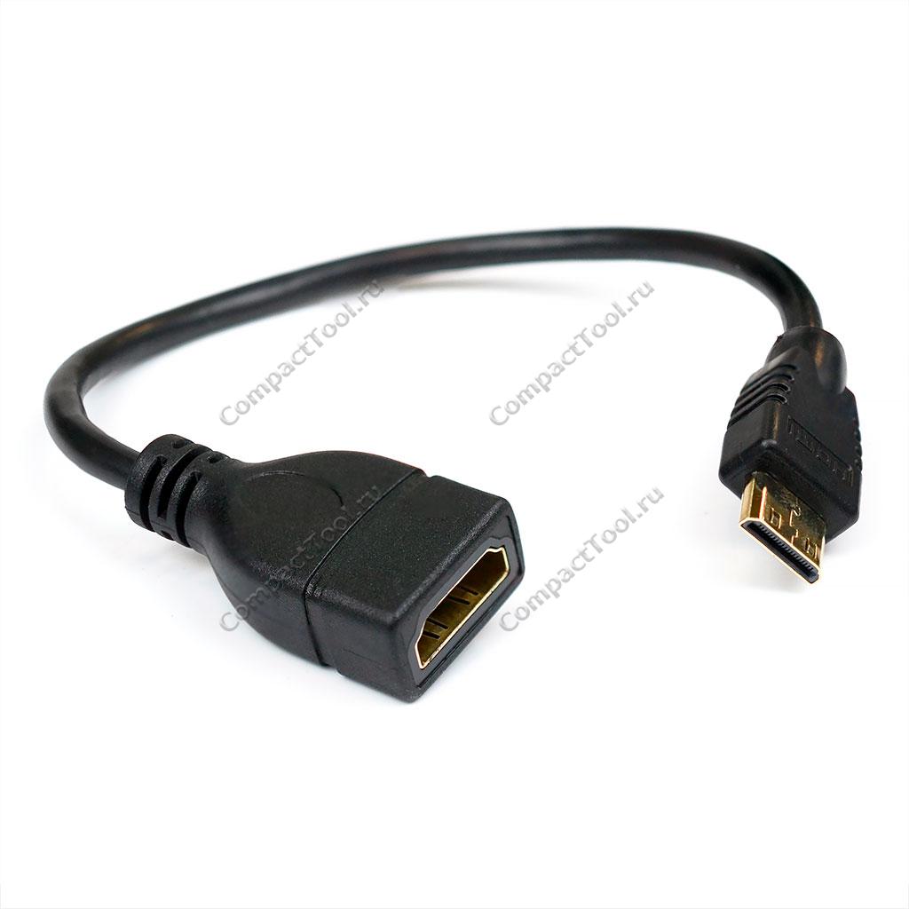 Переходник Mini HDMI (M) to HDMI (F) (15cm)