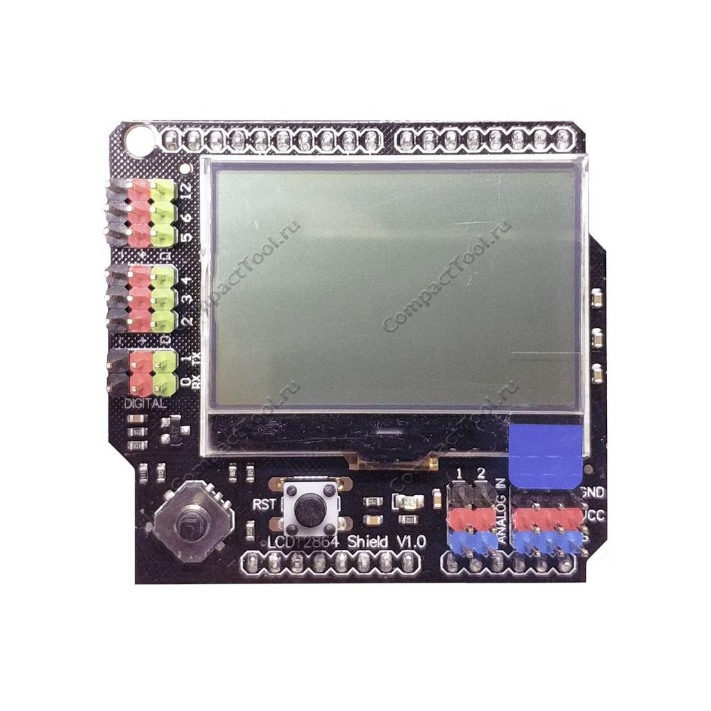 Плата расширения DFRobot Gravity LCD12864 Shield V1.0 для Arduino
