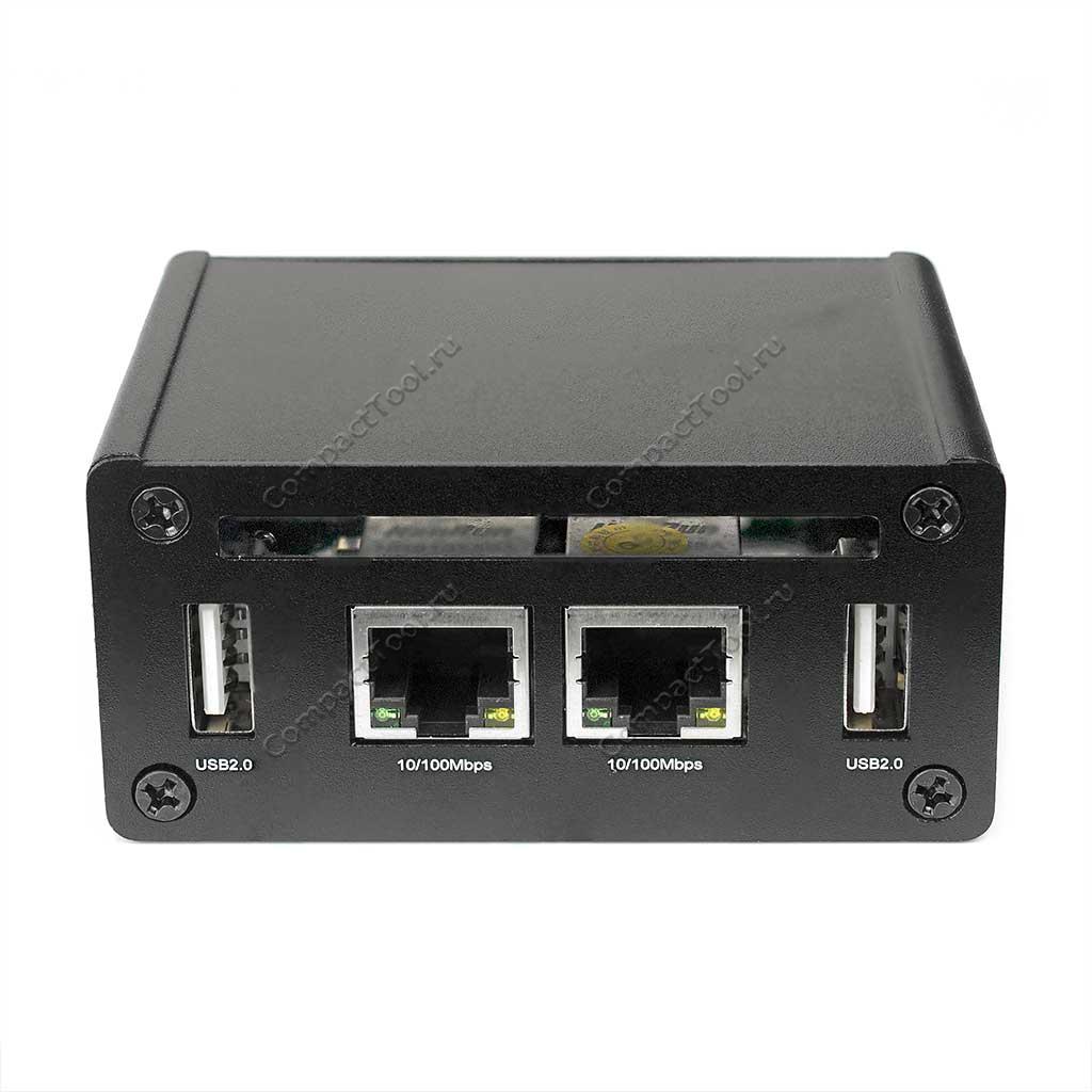 Плата расширения RPi Zero 2W 2 Ethernet 2 USB порта с корпусом