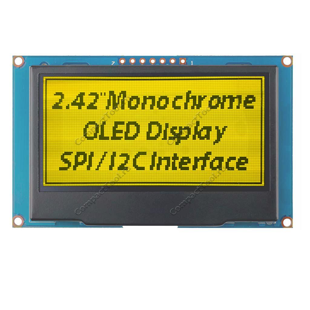 OLED дисплей 2.42 4-SPI/I2C желтый
