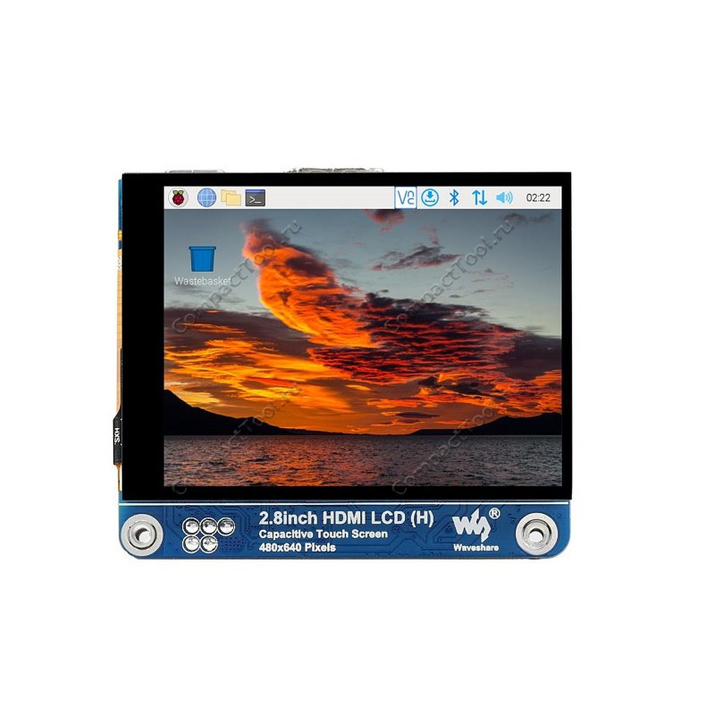 Дисплей ЖК 2.8" 480х640 HDMI IPS (H) Waveshare для Raspberry Pi