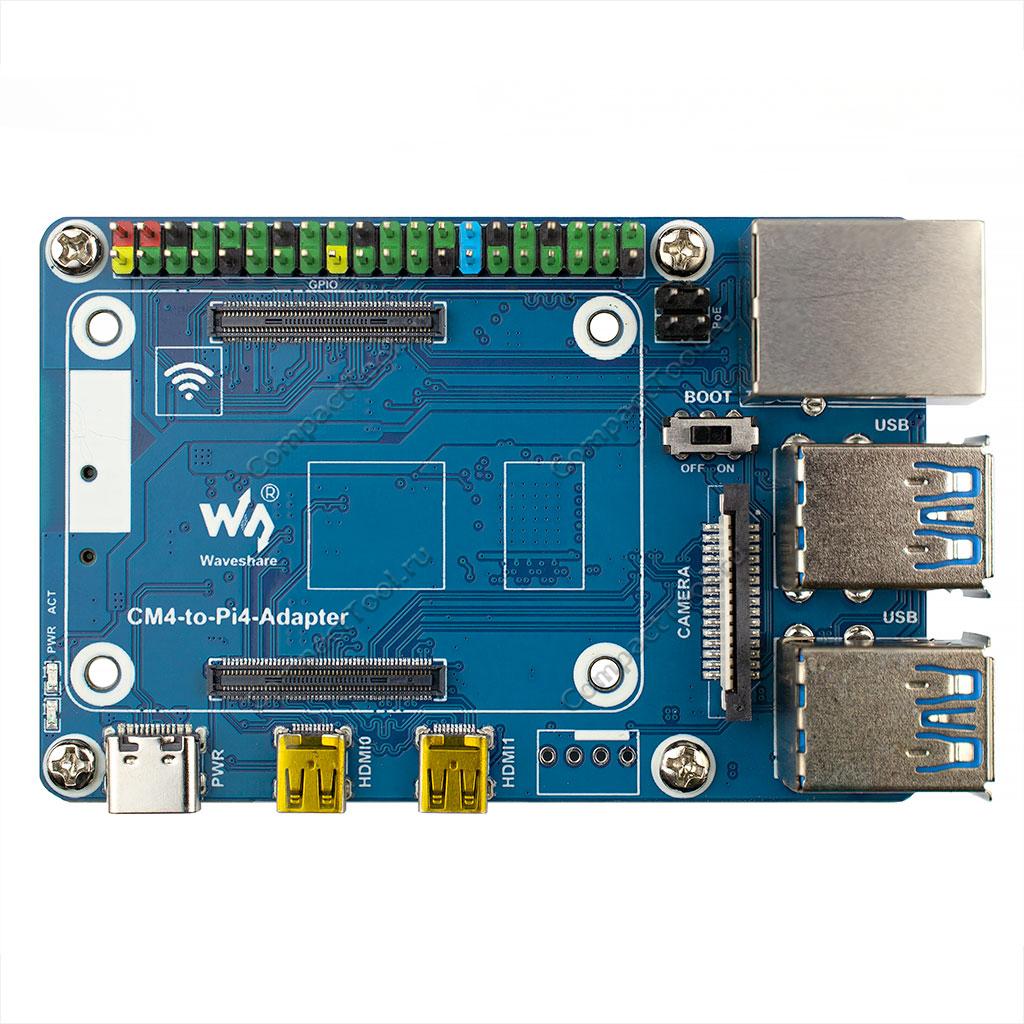 Комплект Raspberry Pi CM4 WiFi/eMMC 32ГБ/RAM 4ГБ с адаптером CM4-to-RPi4 Waveshare