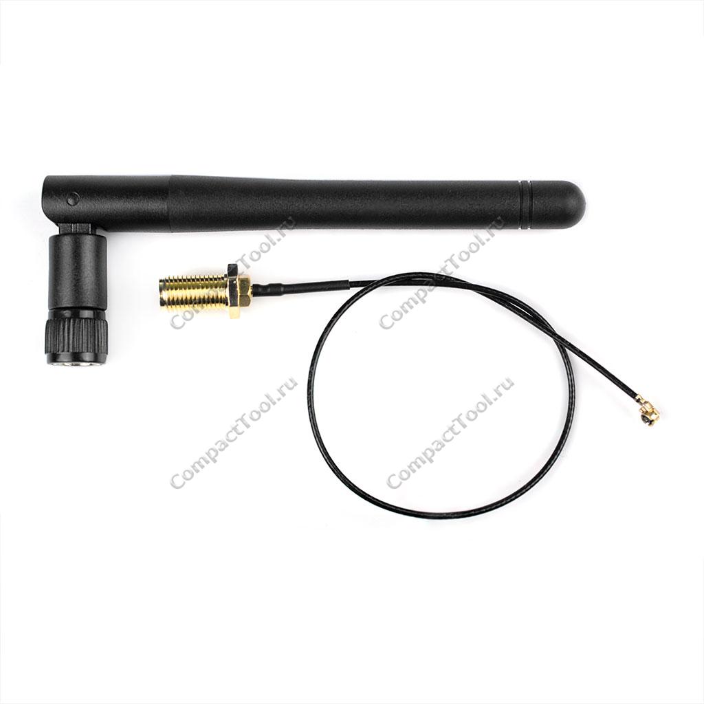 Антенна WiFi 2.4ГГц 3дБи SMA-M с углом наклона 0-45°-90°
