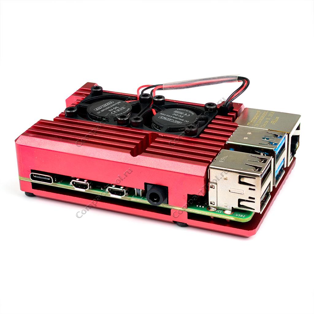 Корпус для Raspberry Pi 4 алюминиевый красный