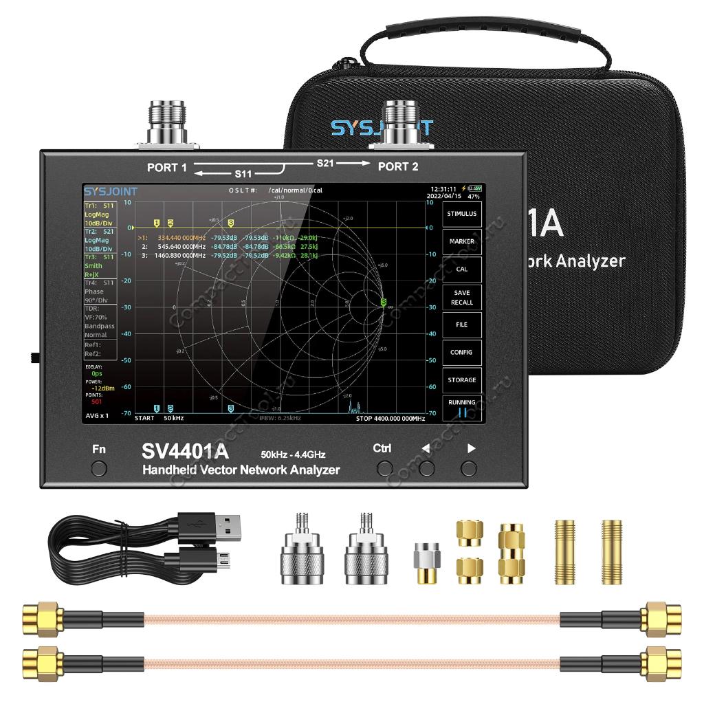 NanoVNA SV4401A 50kHz-4.4GHz - векторный сетевой анализатор