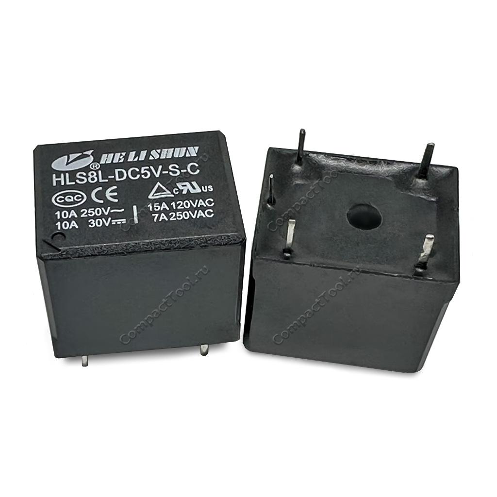 Реле электромагнитное HLS8L-DC5V 10A (T73) для Arduino