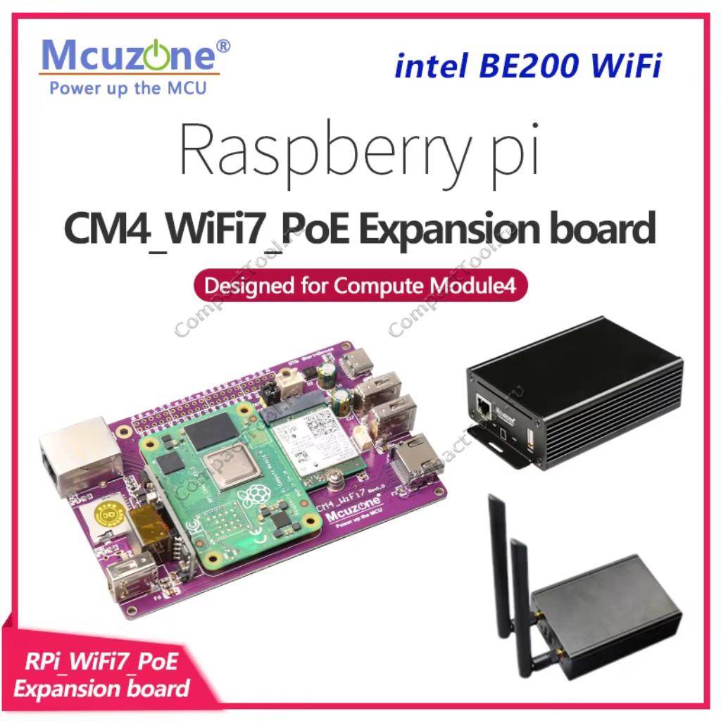 Плата расширения Mcuzone CM4-WiFi7-PoE
