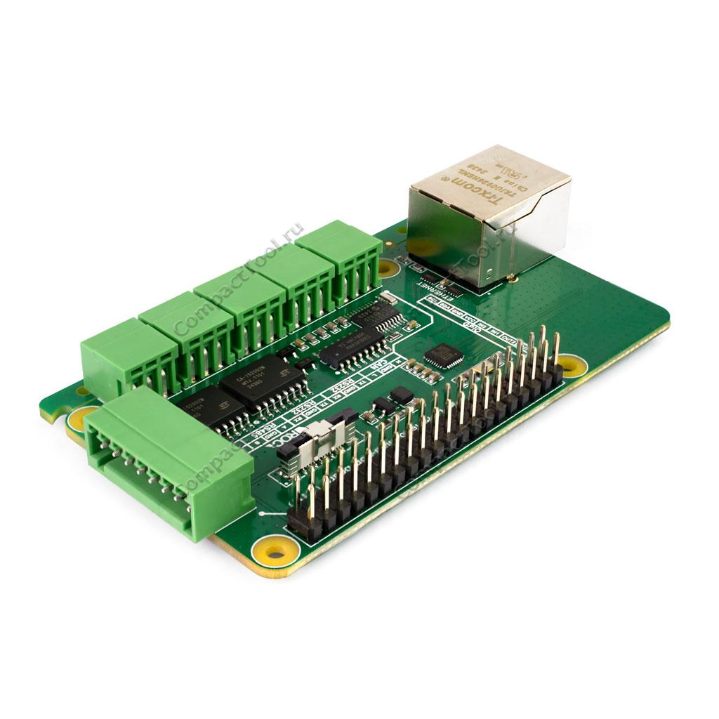 Плата расширения для Raspberry Pi 5 PCIe гигабитный RJ45 и интерфейсы CANRS485RS232