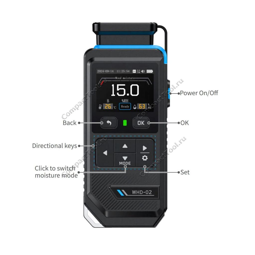 FNIRSI WHD-02 3-in-1 измеритель влажности древесины
