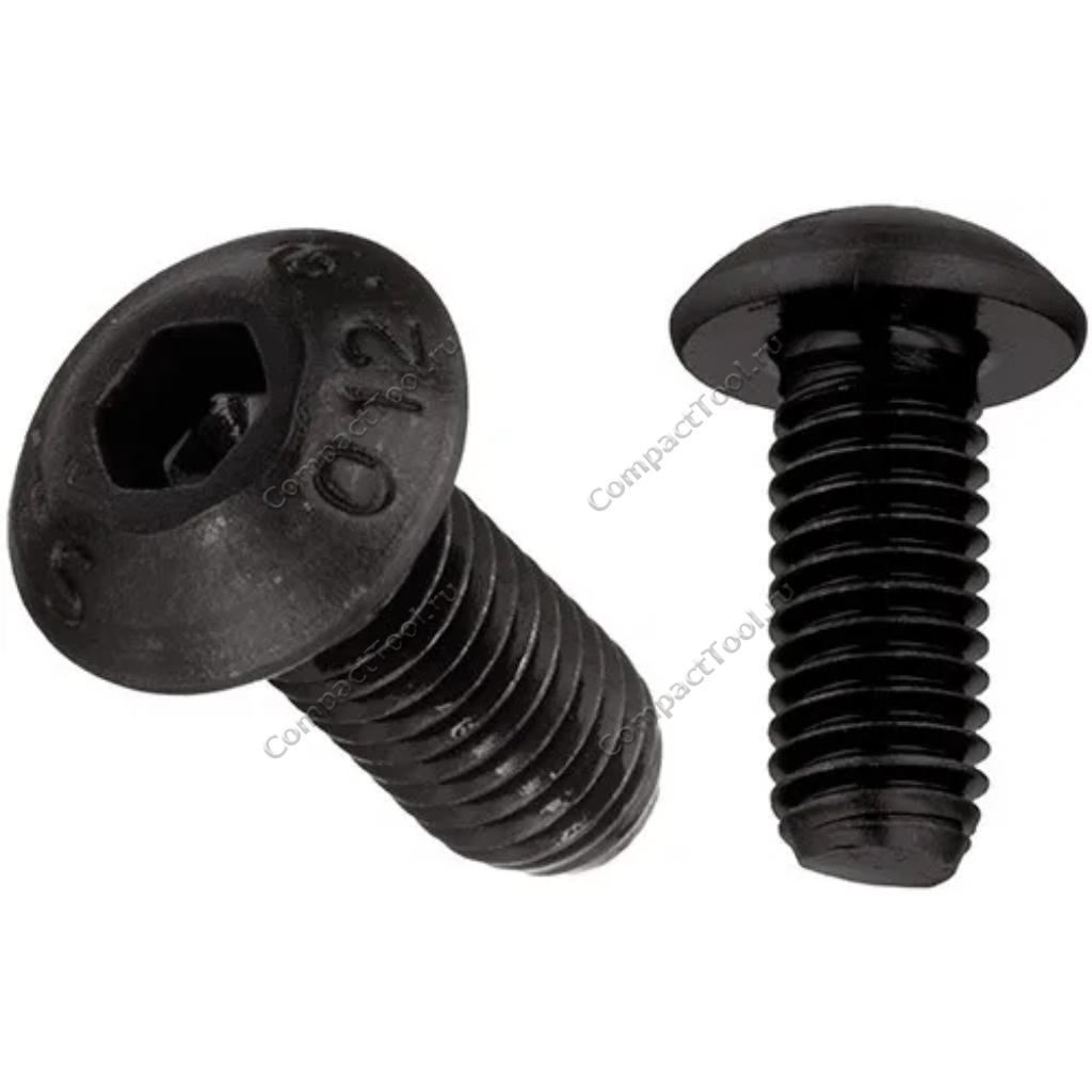 Винт M2.5x6 с полукруглой головкой с шестигранным шлицем H1.5 черный (10 штук)