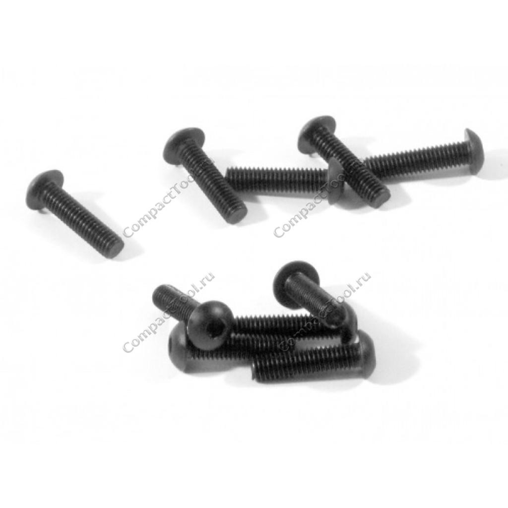 Винт M3x10 с полукруглой головкой с шестигранным шлицем H2.0 черный (10 штук)