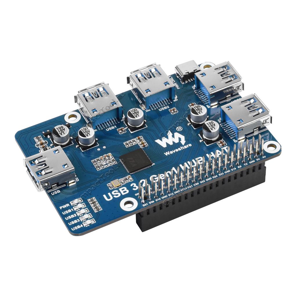 Плата расширения USB-3.2-Gen1-HUB-HAT на 4 USB-порта для Raspberry Pi