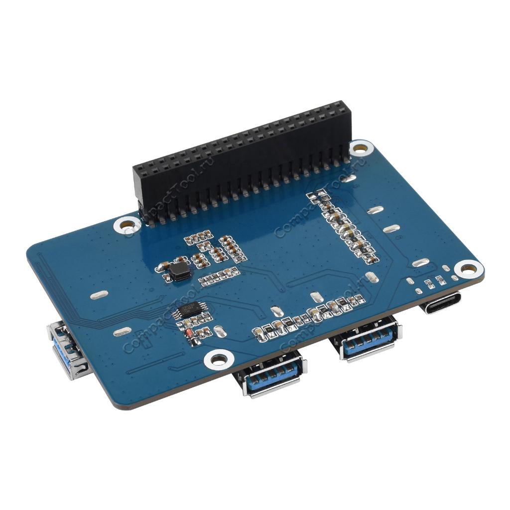 Плата расширения USB-3.2-Gen1-HUB-HAT на 4 USB-порта для Raspberry Pi