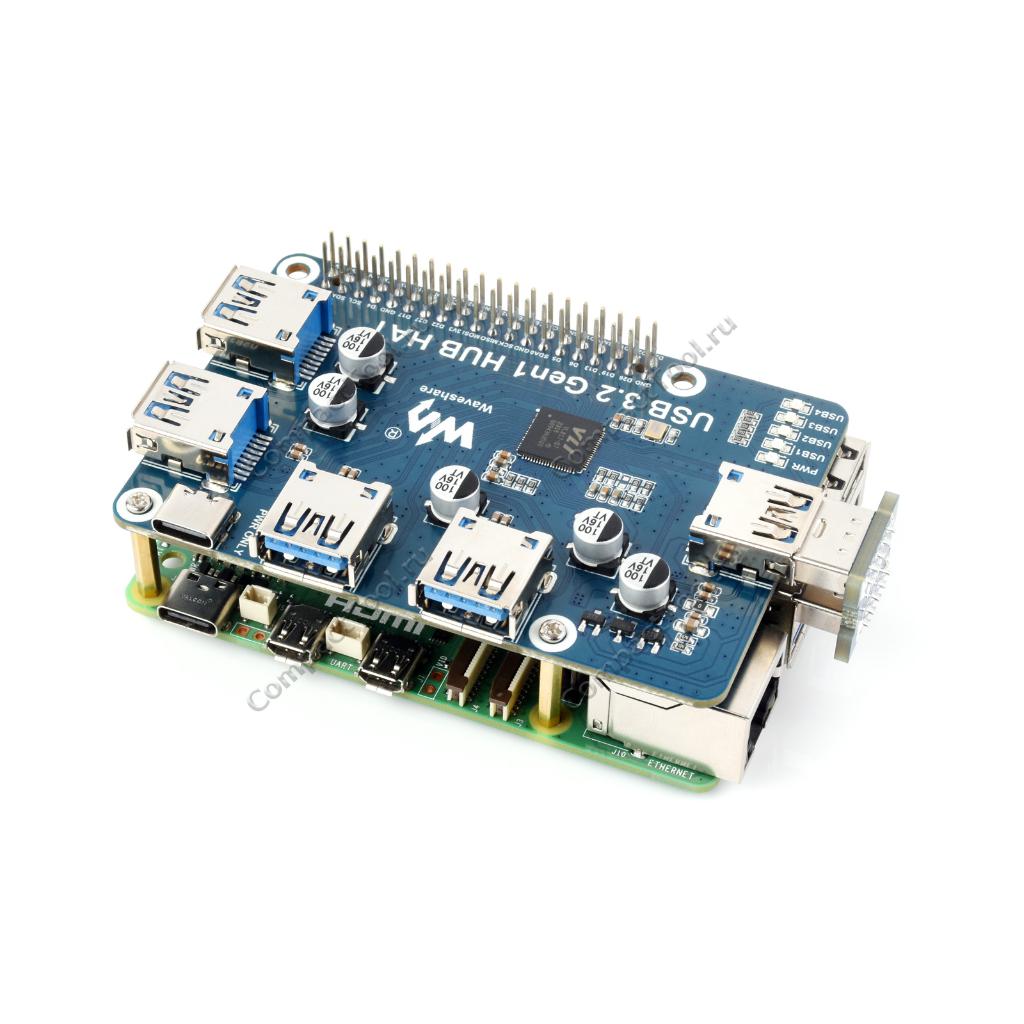 Плата расширения USB-3.2-Gen1-HUB-HAT на 4 USB-порта для Raspberry Pi
