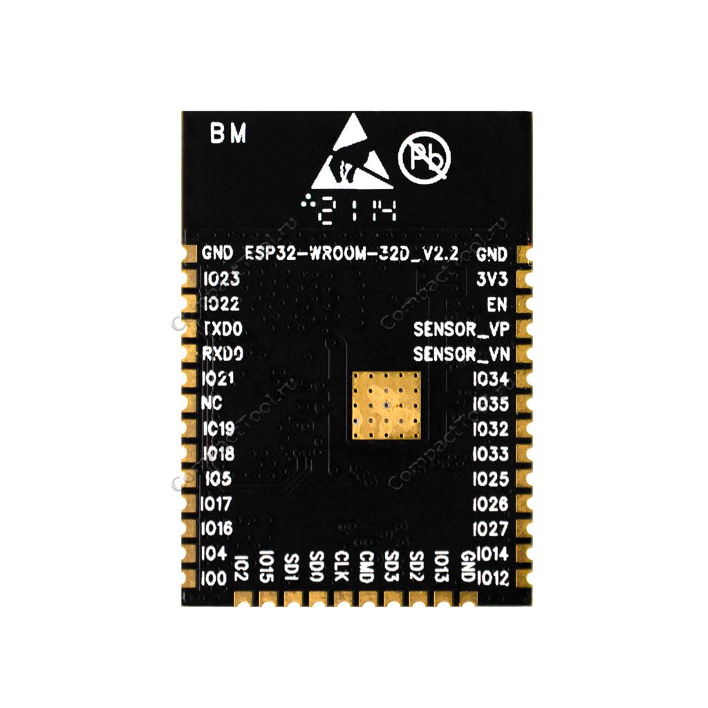 ESP32-WROOM-32D SPI FLASH 8MB (64Mbit) SMD радиомодуль WiFi и Bluetooth