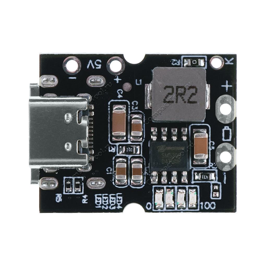 Модуль повер-банка USB-A Type-C 5В 2.4A