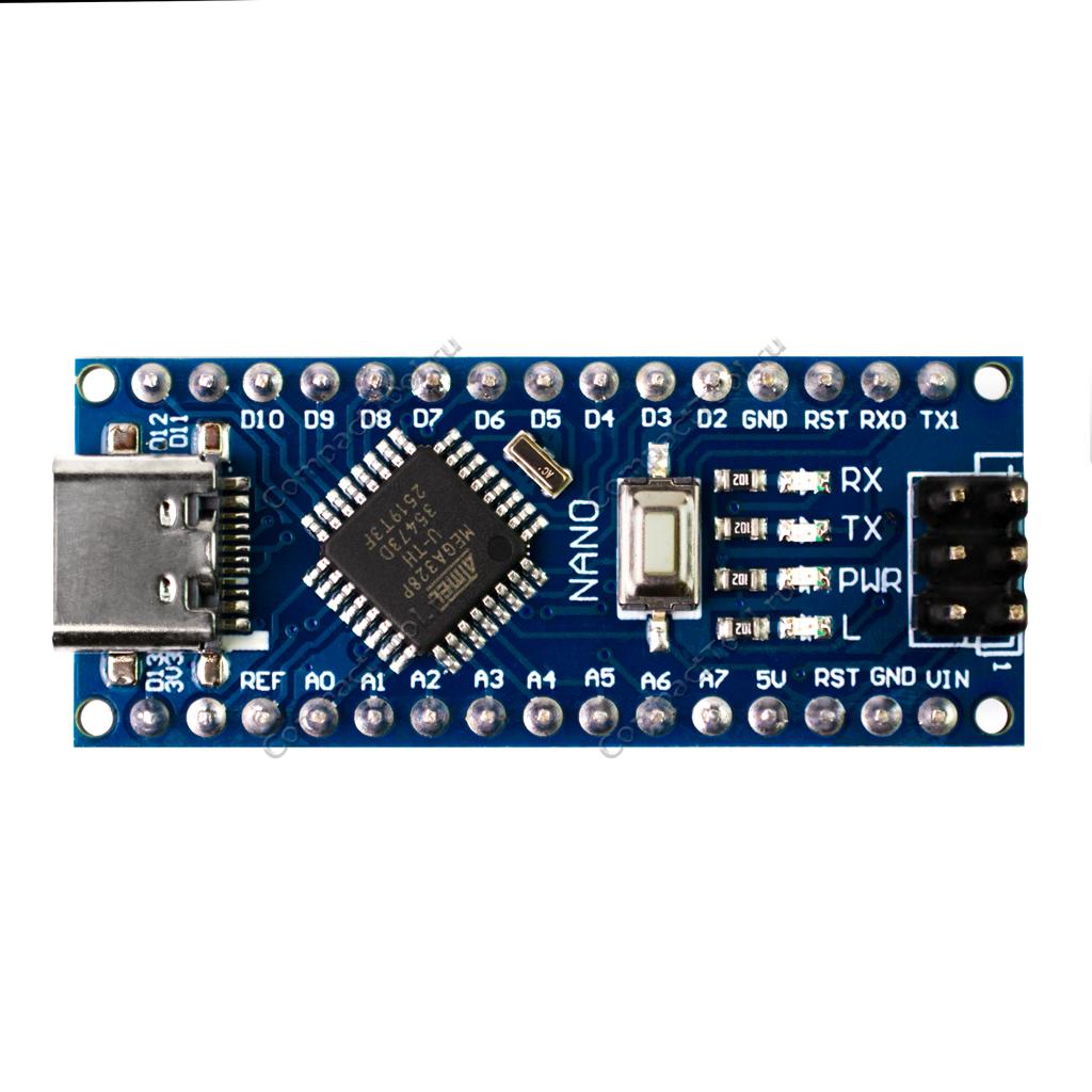 ARDUINO Nano V3.0 (CH340) Type-C чип ATmega328 ПИНЫ распаяны