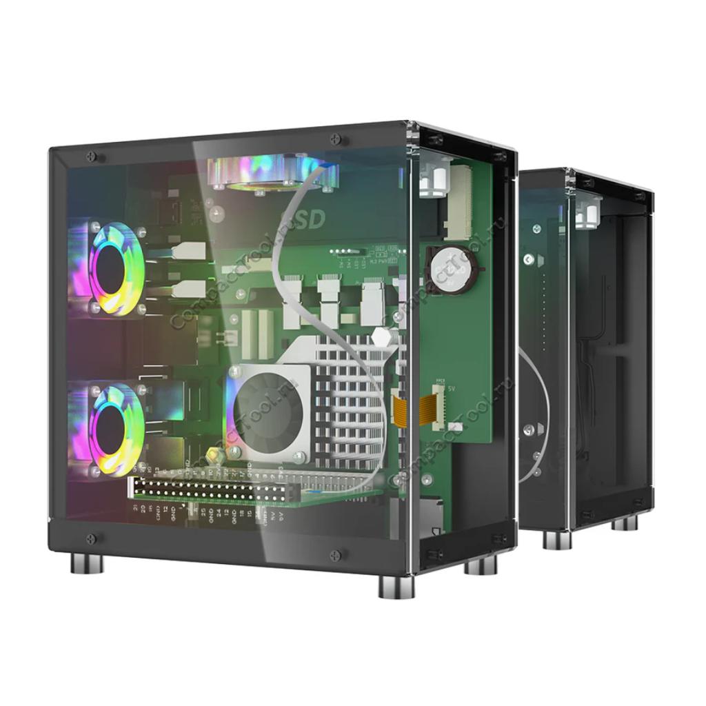 Корпус Mini PC Case c 1.3 дюймовым OLED экраном для Raspberry Pi 5