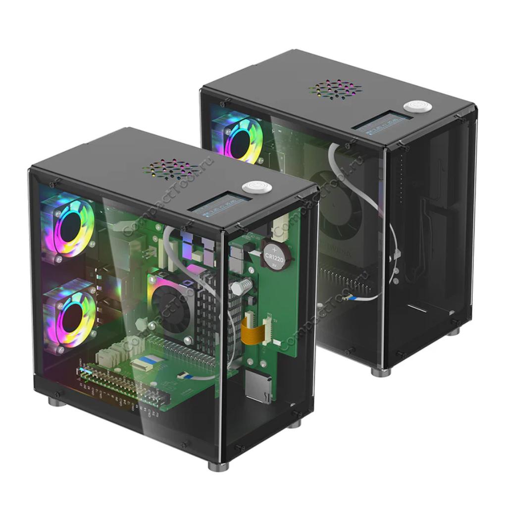 Корпус Mini PC Case c 1.3 дюймовым OLED экраном для Raspberry Pi 5