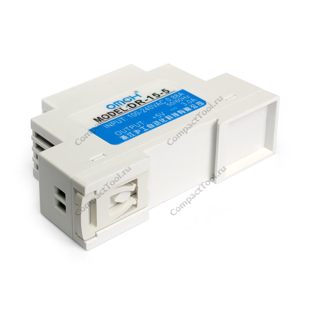 OMCH DR-15-5 блок питания 5В 3А 15 Ватт на DIN-рейку 