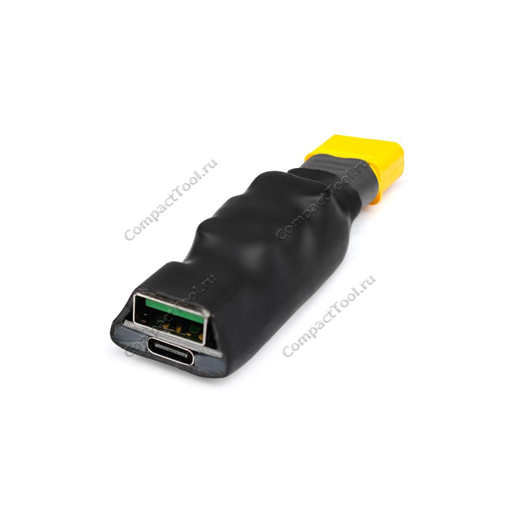 Понижающий преобразователь QBAT DC-DC с 6-32В XT60H-M на 5В USB-A QC4.0 и Type-C PD3.0
