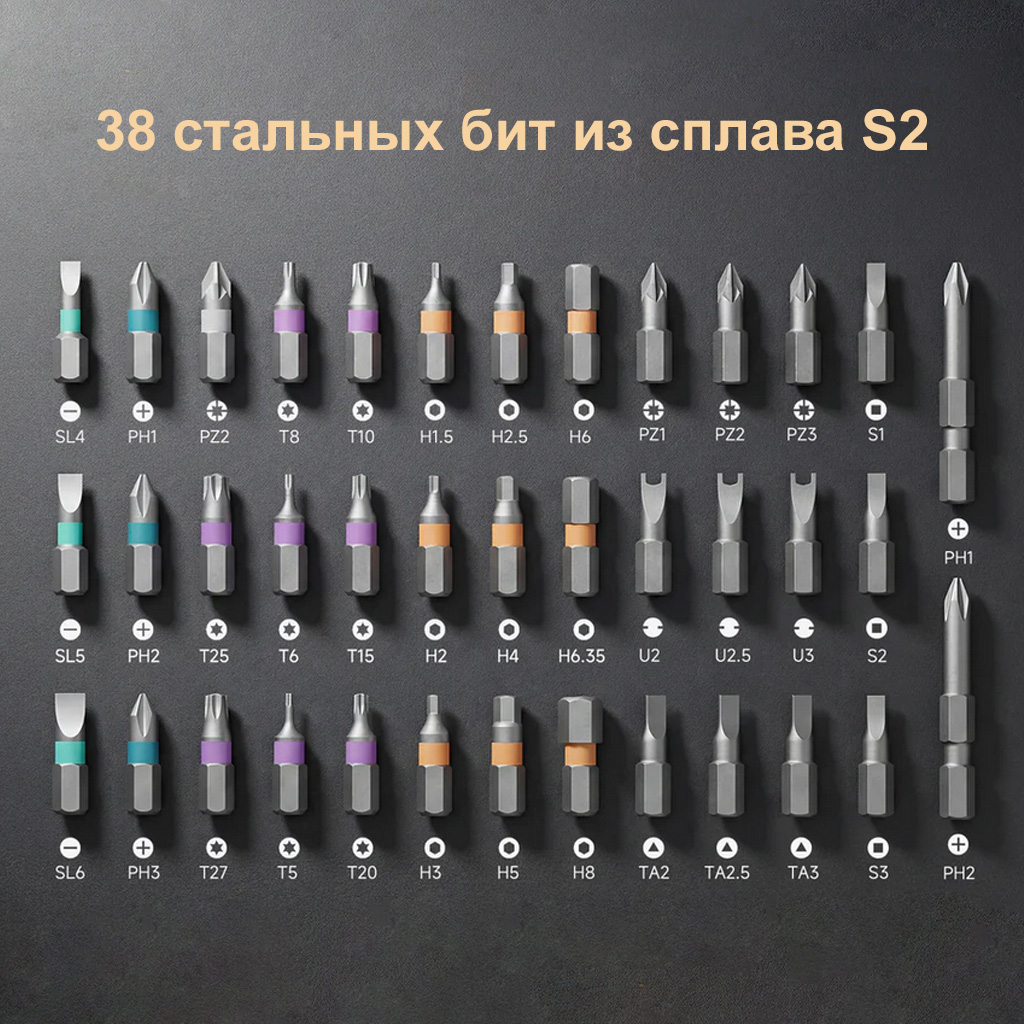 ATuMan Duka RS1 PLUS 42-в-1 Отвертка трещотка с набором 38 бит
