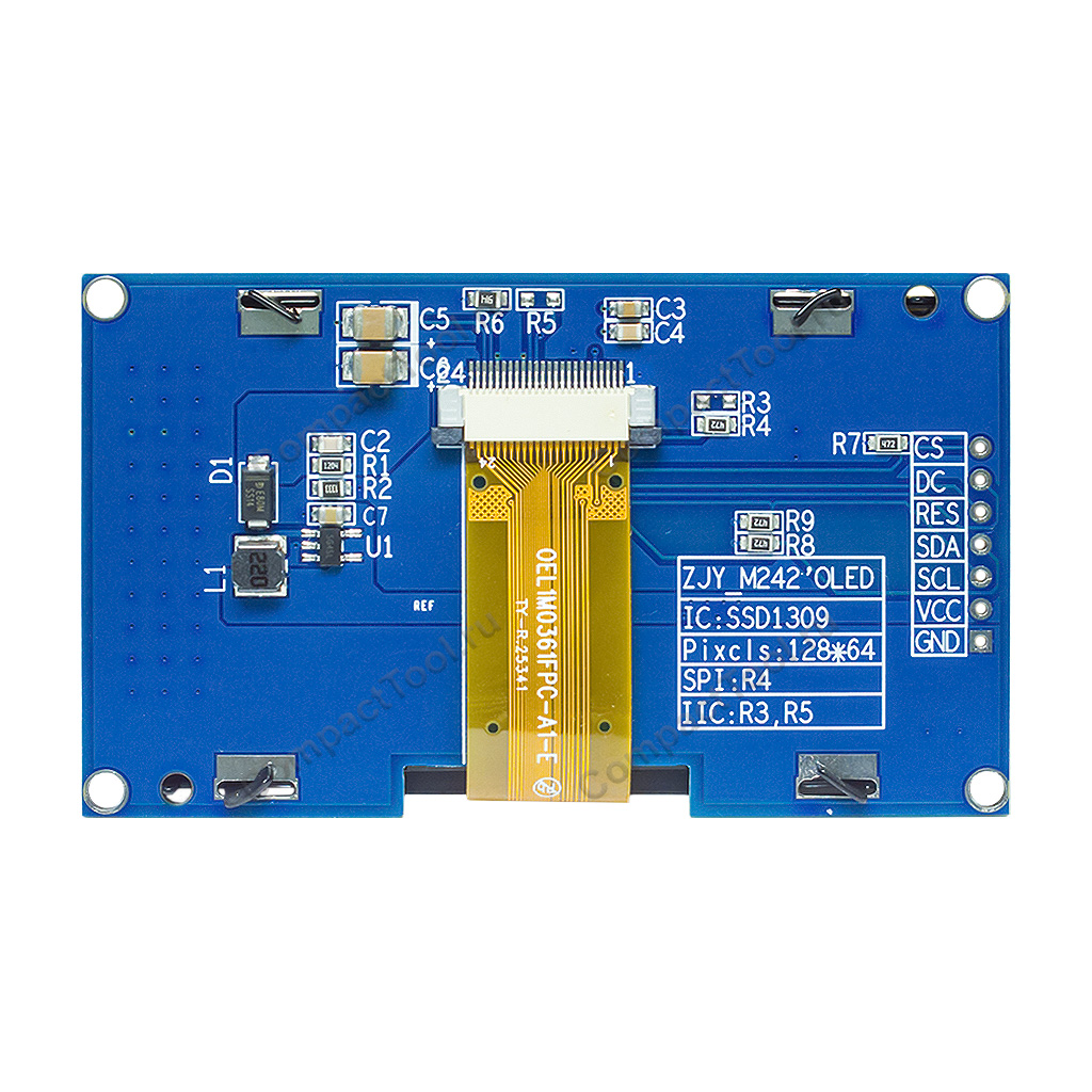 Дисплей 2.42 OLED 128*64 SSD1309 SPI/I2С белый