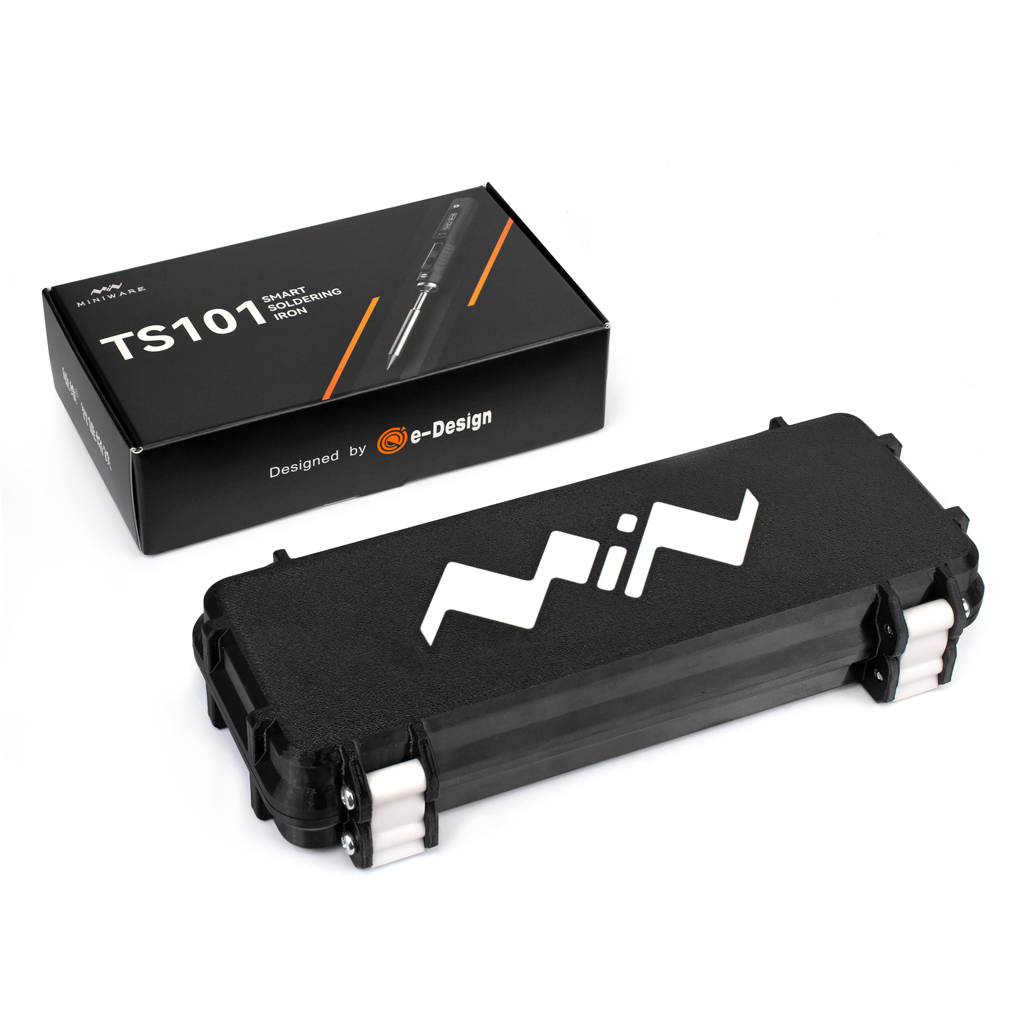 Паяльный комплект: паяльник MINIWARE TS101 (Black) + кейс (Размер S, Black/White)