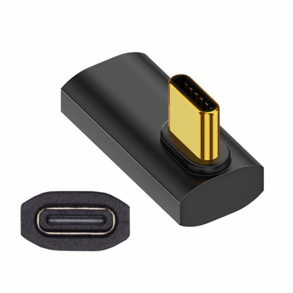 Переходник Type-C (M) -> Type-C (F) UC-103-LP 40Gbps 240W угловой