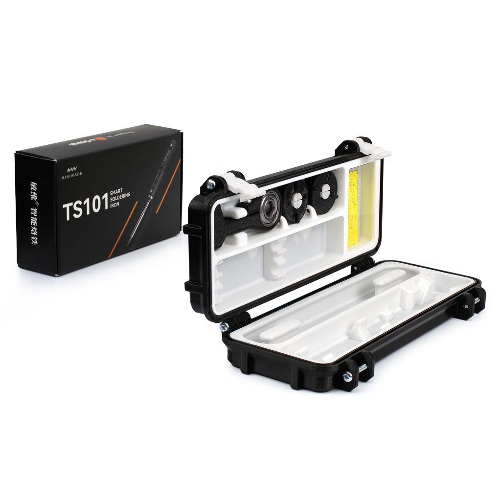 Паяльный комплект: паяльник MINIWARE TS101 (Black) + кейс (Размер S, Black/White)