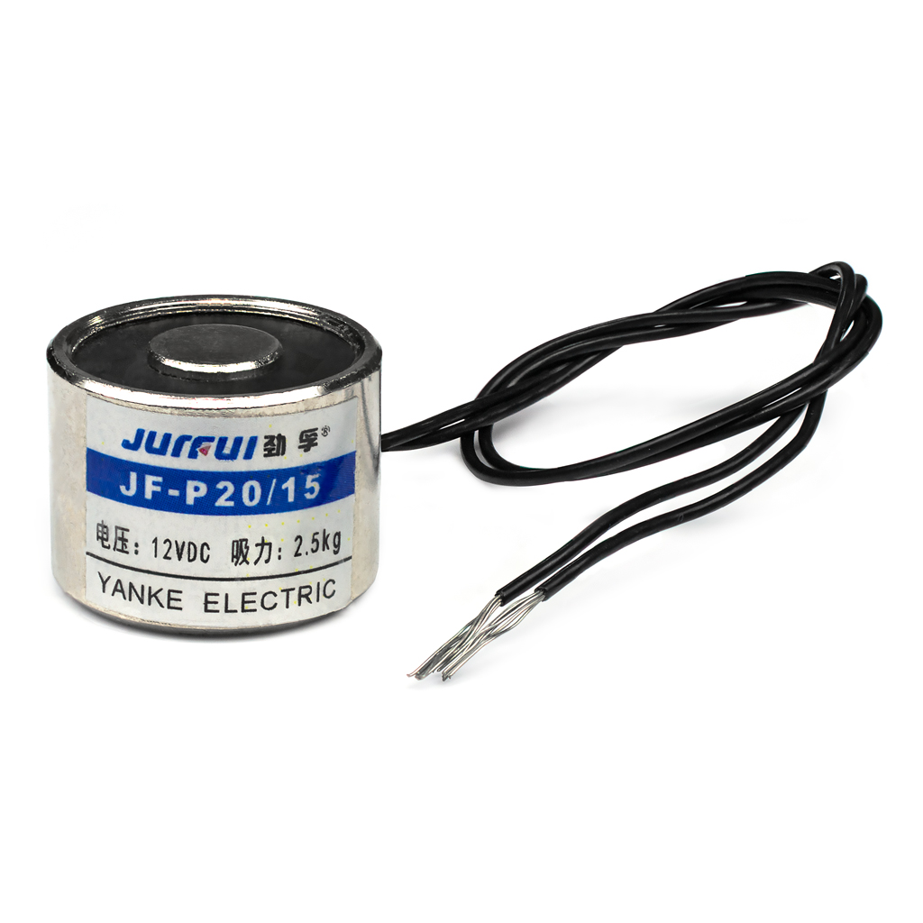 Электромагнит JF-P20/15 12 В 2,5кг D20mm*H15mm
