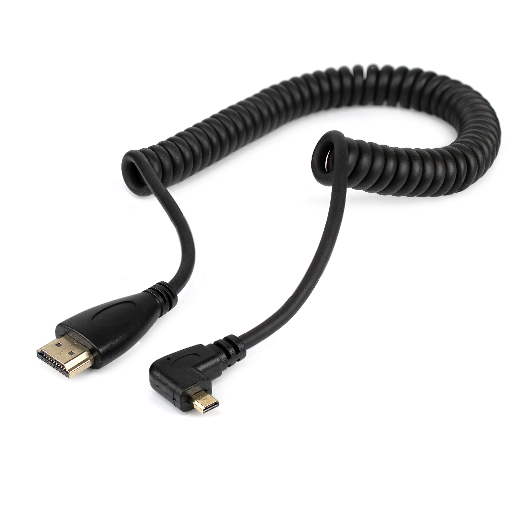 HDMI (M) на Micro HDMI (M Flag) левый угол "пружинка" 1м