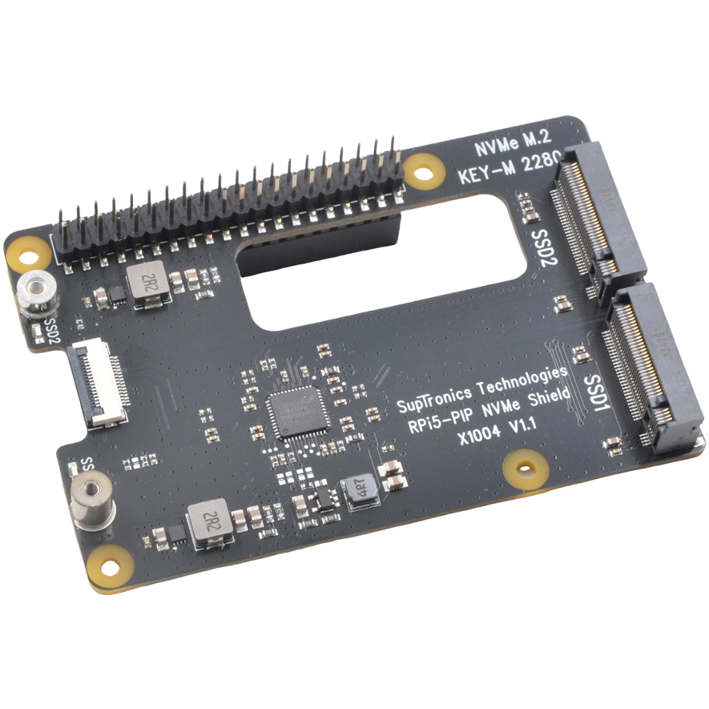 Модуль X1004 V1.1 Dual NVMe PIP PCie*2*M.2 для Raspberry Pi 5